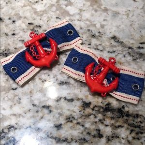 Set of 2 - anchor nautical hair bows